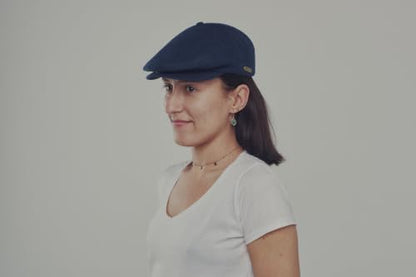Sterkowski Swede Cap | 100% Linen Flat Cap For Men and Women | Super Airy 5 Panels Summer Cap without Lining - color: Navy Blue, size: 7 1/2