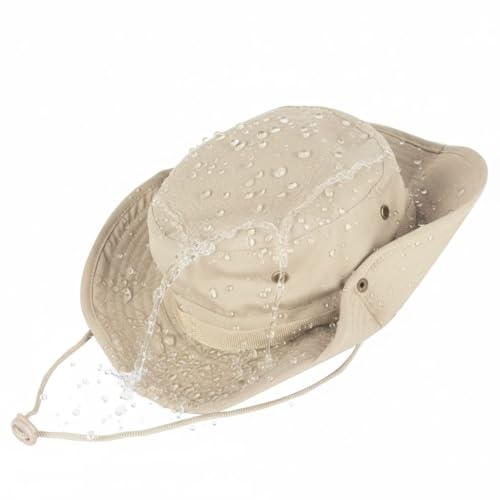 Sun Hats for Men Women Bucket Hat UPF 50+ Boonie Hat Foldable UV Protection Hiking Beach Fishing Summer Safari - color: 2pack-brown+khaki