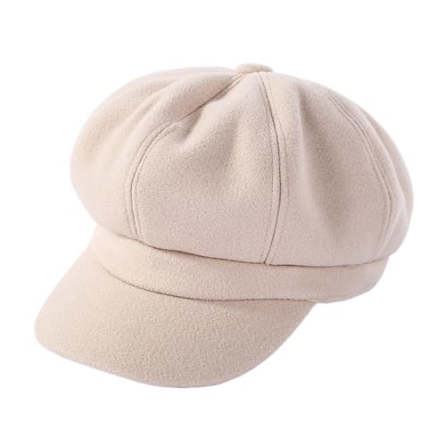 Beret Hats for Women Newsboy Hats Polyester Newsboy Cap Classic Autumn Winter Spring - color: Beige