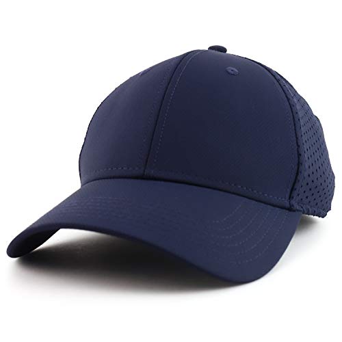 Armycrew UPF 50+ Cool Comfort Performance Stretchable Air Mesh Baseball Cap - color: Navy
