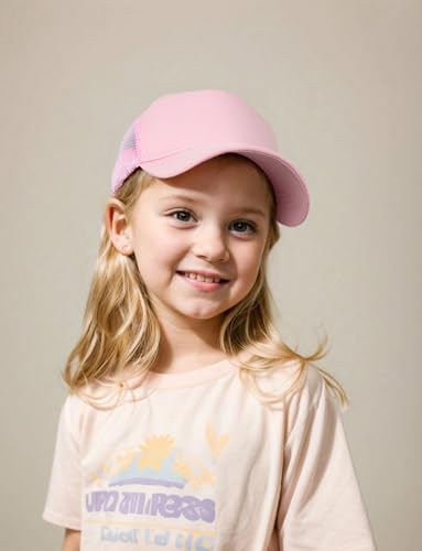 Edoneery Kids Baseball Hat, Adjustable Cotton Cap - color: Mesh-pink, style: 3-8 Years