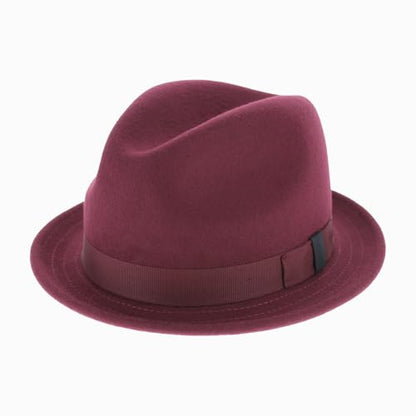 Hats in the Belfry Paine Stingy Brim Fedora - color: Burgundy, size: Small