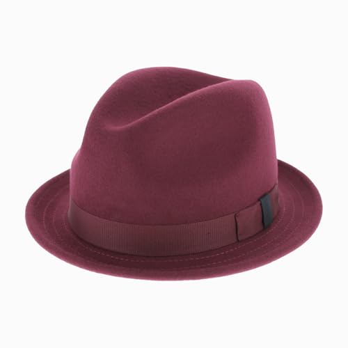 Hats in the Belfry Paine Stingy Brim Fedora - color: Burgundy, size: Large