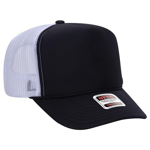 BROTHER TRUCKERS The World's Greatest Polyester Trucker Hat Blank in 73+ Colors - Wholesale Snapback Hat - color: Black/Black/White