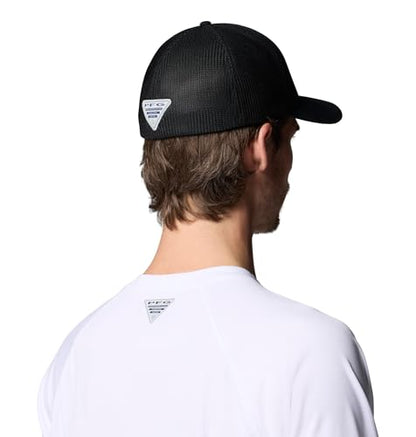 Columbia Unisex PFG Patch Mesh Ball Cap - color: Black/Spin Flyer, size: Small-Medium