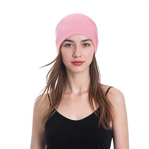 Unisex Slouchy Beanie Cotton Lightweight Beanie Hat Skull Cap Night Sleep Hat Hip-Hop Hat - color: Pink
