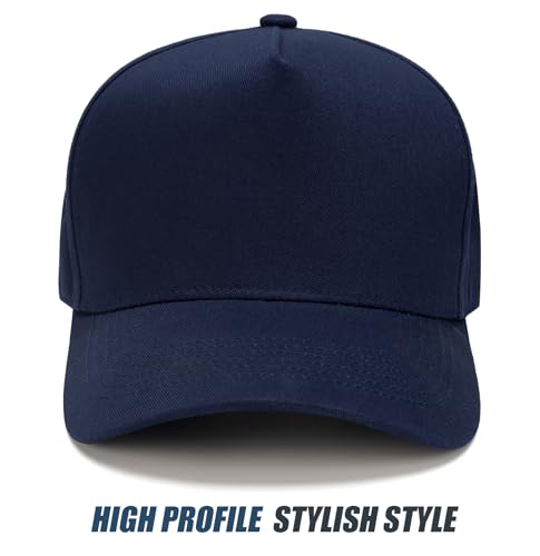 MEINICY Vintage Trendy Trucker Hat, 5-Panel Plain Snapback Hat - color: Navy