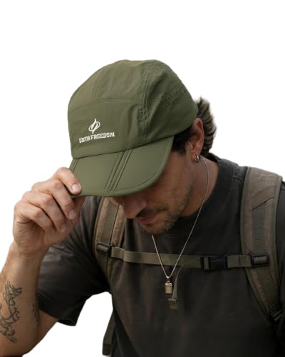 Clakllie Quick Dry 5 Panel Cap for Men Summer Folding Outdoor Hat Breathable Baseball Cap Unstructured Running Hiking Hats - color: Bs26zd01-army Green