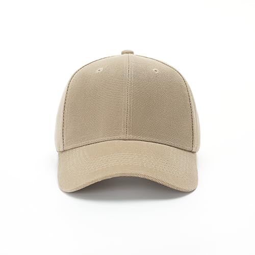 ZH Plain Adjustable Baseball Cap - Lot of 12 Unisex Blank Design Caps - color: Beige