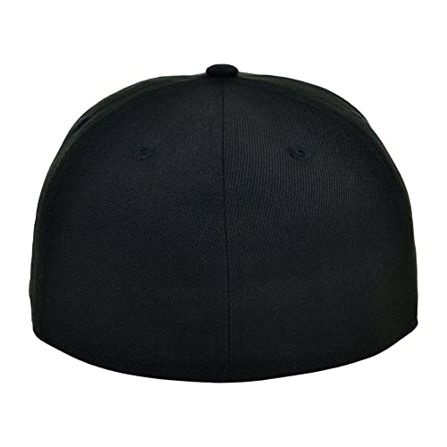 Lids Blank Full Court w/Colored Under Visor Fitted Cap Black/Royal Blue