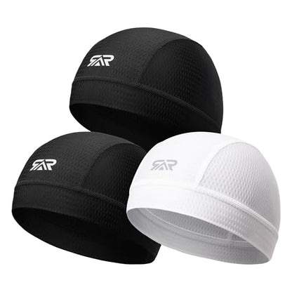 Breathable 3D Mesh Skull Cap Men Women Cooling Helmet Liner 3 Packs