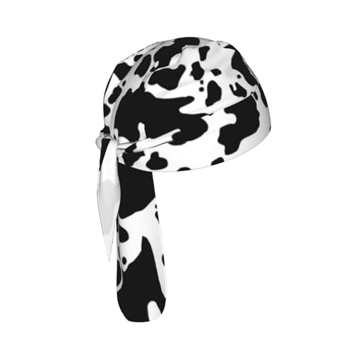 Do Rag Skull Cap Breathable Cycling Cap Adjustable Headscarf Helmet Liner for Men Women - color: Cow Print