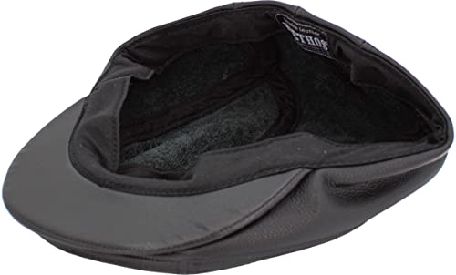 KBETHOS Leather Ascot Made in USA Ivy Collection Classic Newsboy Caps - color: Black, size: Medium
