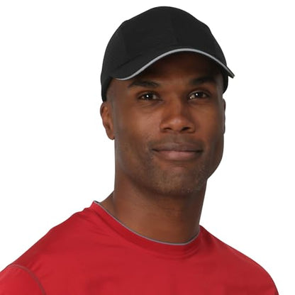 TrailHeads Men's Race Day Running Hat, Quick Dry, Moisture Wicking - color: Black