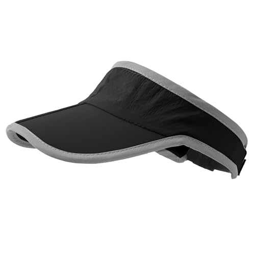 Jastore Kids Girls Boys Packable Hat Sun Visor Hats Quick Dry Sports Summer Golf Visor Hat - color: Black