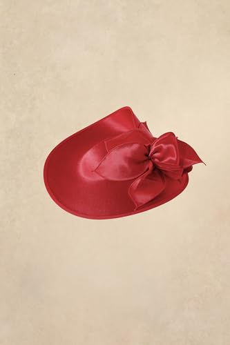 BABEYOND Derby Fascinators Hats for Women Wide Brim Tea Party Flower Hat - color: Red