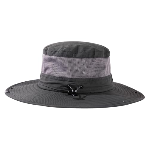 TOP-EX Wide Brim Bucket Sun Hat for Men & Women, Quick-Dry Boonie Hat, Mesh - color: Dark Gray, size: X-Large-XX-Large