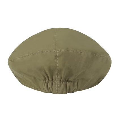 ZLYC Men Cotton Flat Cap Summer Scally Newsboy Beret Driver Hat - color: Solid Army Green