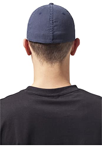 Flexfit Garment Washed Cotton Dad Hat Caps, Unisex, Garment Washed Cotton Dad Hat - color: Navy, size: Large-X-Large