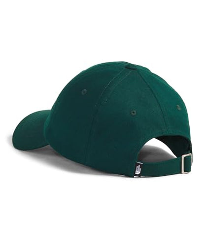 The North Face Norm Baseball Hat | Shallow Fit Ball Cap with Embroidered Logo, Adjustable Strap Closure & Silver Buckle - color: Hunter Green