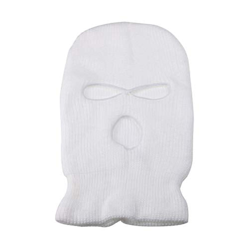 3-Hole Ski Face Mask Balaclava for Men and Women,Set of 2 - color: White