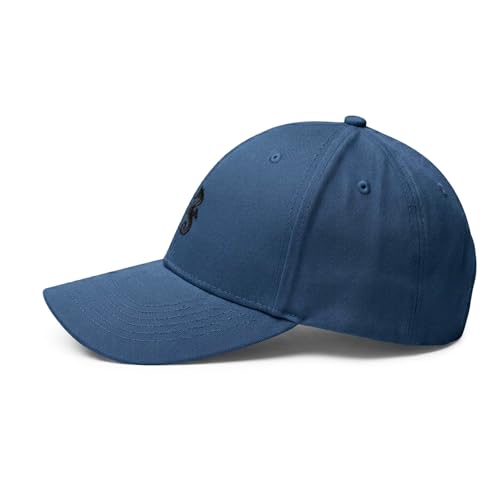 Wishper Studio Embroidered Baseball Cap for Women Men, Cotton Hat with Adjustable Velcro, Minimalist Animal Embroidery - color: Blue Seahorse