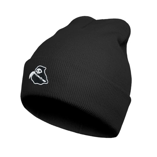 Cool Graphic Beanie for Men and Women - Black - color: Scythe