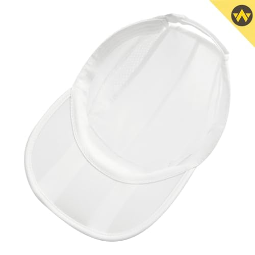 WANDER Sports Sun Visor Hat Mesh Foldable Brim for Men Women Running - color: S-white