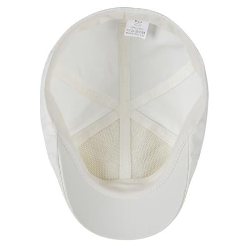 BOTVELA Men Cotton Ivy Irish Gatsby Cabbie Newsboy Cap - color: White, size: 7 3/4