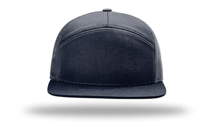 Richardson 168 Hi-Pro 7 Panel Adjustable Snapback Trucker Mesh Back Cap - color: Navy
