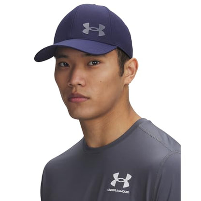 Under Armour Isochill ArmourVent Fitted Baseball Cap - color: (410) Midnight Navy / / Pitch Gray, size: X-Large-XX-Large
