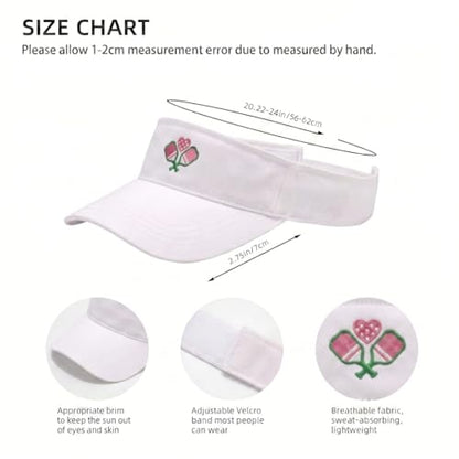 Embroidered Adjustable Sun Visor for Women Men Outdoor Golf Tennis - color: Pickleball Pink