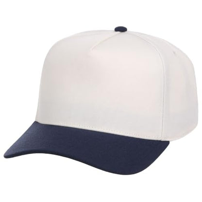 Lids Blank Hook Shot A-Frame Adjustable Snapback Hat – Breathable Mesh & Lightweight | Curved Bill | One Size Fits Most - color: Ivory/Navy