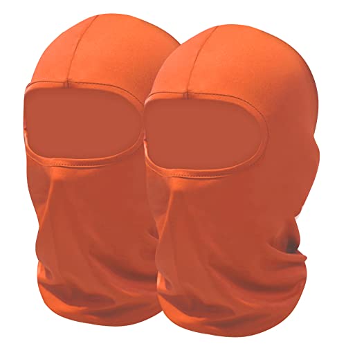 SHEVERCH 2 Pack Orange Ski Mask Balaclava Face Cover for Men Women - color: 2pack-orange