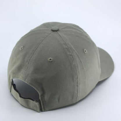 Plain Washed Cotton Adjustable 6 Panel Dad Hat Baseball Cap - color: Dyed Olive
