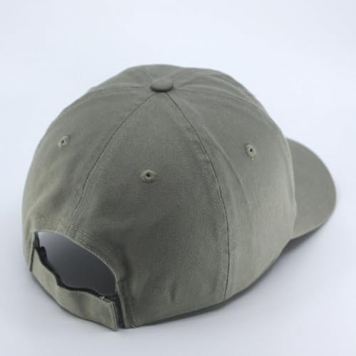 Plain Washed Cotton Adjustable 6 Panel Dad Hat Baseball Cap - color: Olive