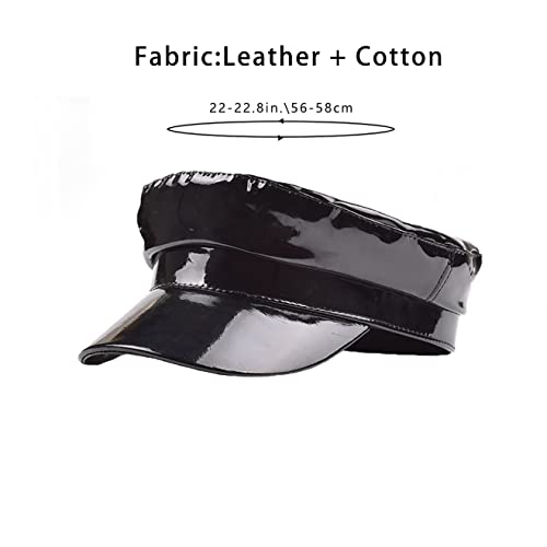 Cap Student Hat Leather Cap Baseball Cap Sun Hat Casual Hat Solid Color - color: Black