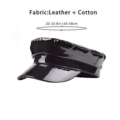 Cap Student Hat Leather Cap Baseball Cap Sun Hat Casual Hat Solid Color - color: Black