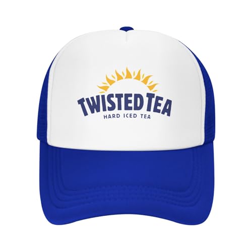 Mens Twisted Trucker Hat Mesh Snapback Adjustable Baseball Cap - color: Blue