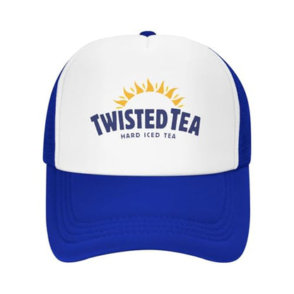 Mens Twisted Trucker Hat Mesh Snapback Adjustable Baseball Cap - color: Blue