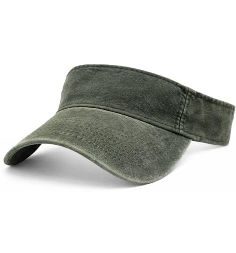 MDSTYLE Visor Hat for Men & Women Sun Visor Cap for Sports Tennis Golf Running Beach Outdoor Caps Hats Visors Sunvisors - color: Green - Washed