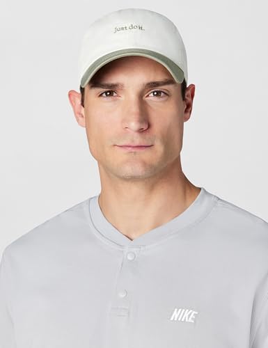 Nike Unisex Adult Club Unstructured Just Do It Cap Hat | Mens and Womens - color: Sail/Light Army/Light Army, size: Large-X-Large
