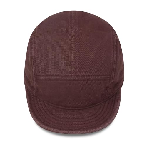 Clakllie Cotton 5 Panel Hats Hip Hop Short Brim Hats for Women Men Soft Golf Dad Hats Low Profile Trucker Cap with Adjustable - color: Cdus-bsad2514-wine Red