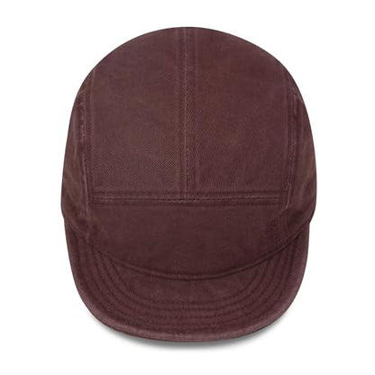 Clakllie Cotton 5 Panel Hats Hip Hop Short Brim Hats for Women Men Soft Golf Dad Hats Low Profile Trucker Cap with Adjustable - color: Cdus-bsad2514-wine Red