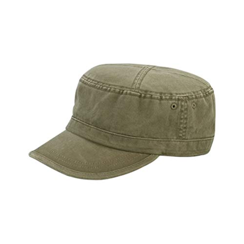 The Vintage Year Heavy Stitch Washed Cotton Cadet Hat Military Army Cap - color: Army Olive Green, size: One Size