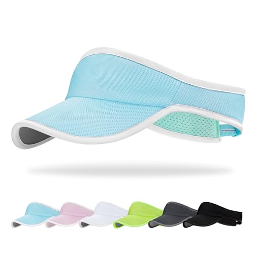 Sports Sun Visor Hat for Women Men, Lightweight Quick-Dry Sun Hat - color: Light Blue/2.0
