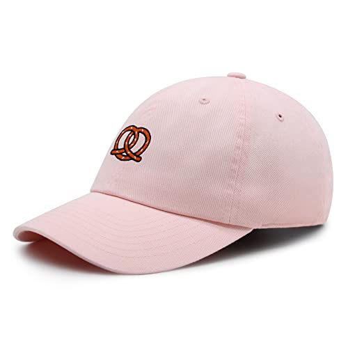 JPAK Pretzel Premium Dad Hat Embroidered Cotton Baseball Cap Snack - color: Light Pink