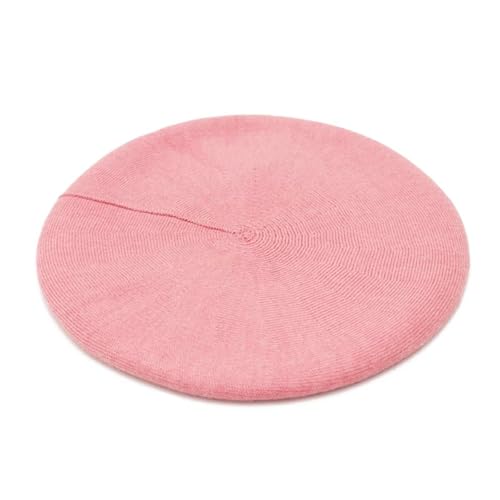 Wheebo Reversible Solid Color French Beret Hat for Women and Girls - color: Pink