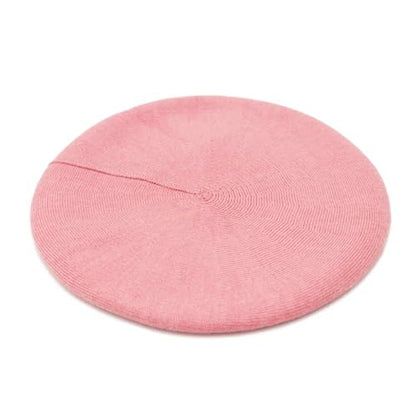 Wheebo Reversible Solid Color French Beret Hat for Women and Girls - color: Pink