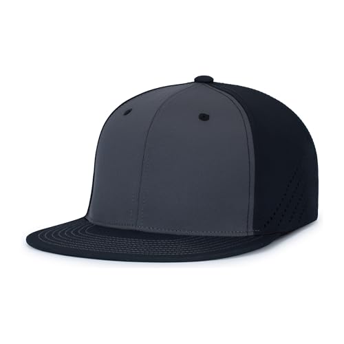 Pacific Headwear Unisex-Adult Pacific Headwear Premium Lightweight Perforated Pacflex Cap Powered By Coolcore® - color: Graphite/Black/Black, size: X-Small
